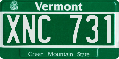 VT license plate XNC731