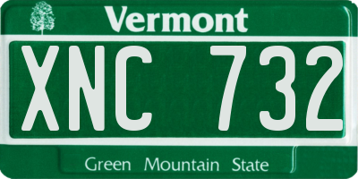 VT license plate XNC732