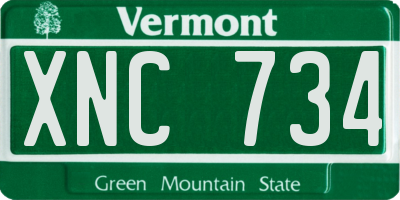 VT license plate XNC734