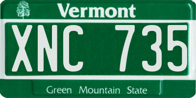 VT license plate XNC735