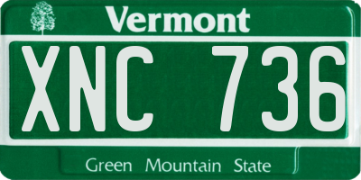 VT license plate XNC736
