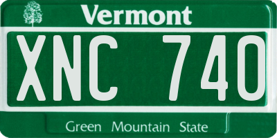VT license plate XNC740