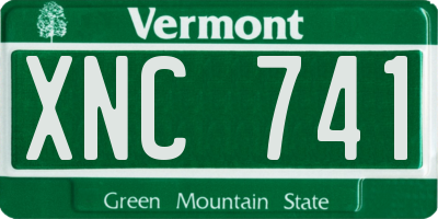 VT license plate XNC741
