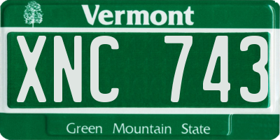 VT license plate XNC743