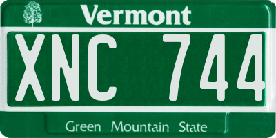 VT license plate XNC744