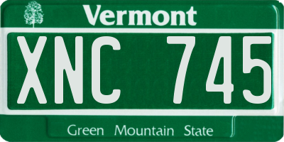 VT license plate XNC745