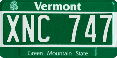 VT license plate XNC747