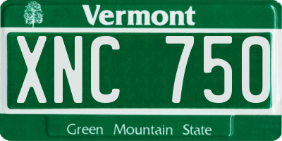 VT license plate XNC750