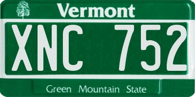 VT license plate XNC752