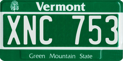 VT license plate XNC753