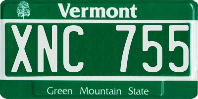 VT license plate XNC755