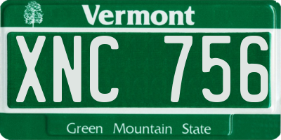 VT license plate XNC756