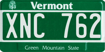 VT license plate XNC762