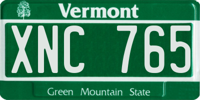 VT license plate XNC765