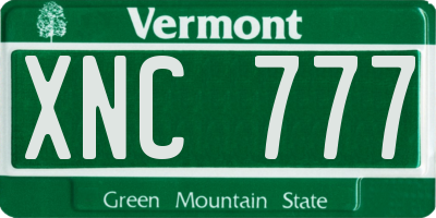 VT license plate XNC777