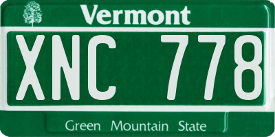 VT license plate XNC778