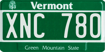 VT license plate XNC780