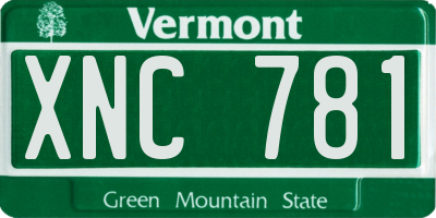 VT license plate XNC781