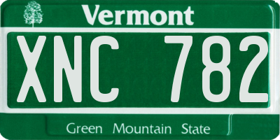 VT license plate XNC782