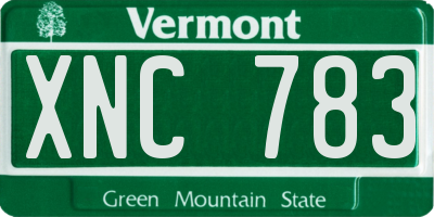 VT license plate XNC783