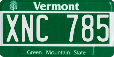 VT license plate XNC785