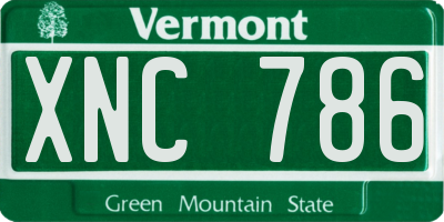 VT license plate XNC786