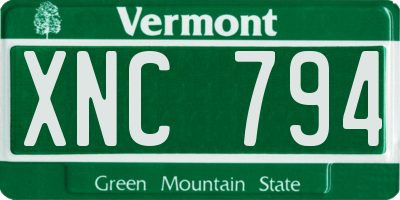 VT license plate XNC794