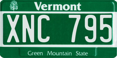 VT license plate XNC795