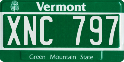 VT license plate XNC797