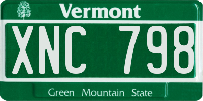 VT license plate XNC798