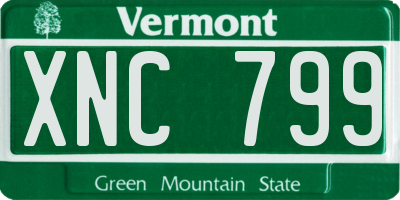 VT license plate XNC799
