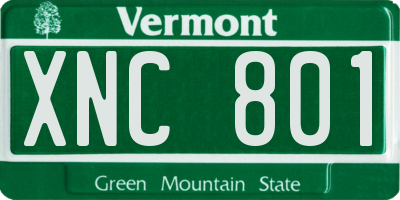 VT license plate XNC801