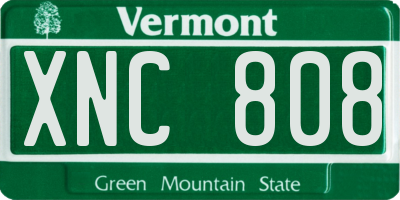VT license plate XNC808