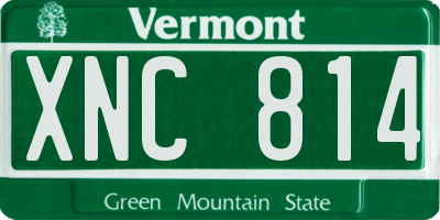 VT license plate XNC814