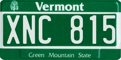 VT license plate XNC815
