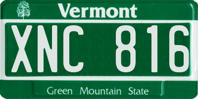 VT license plate XNC816