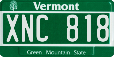 VT license plate XNC818