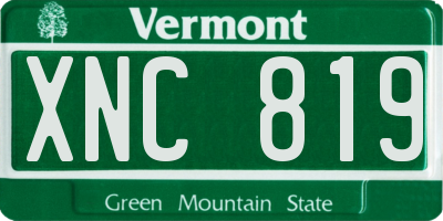 VT license plate XNC819