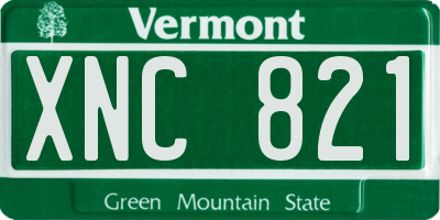 VT license plate XNC821