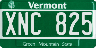 VT license plate XNC825