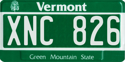 VT license plate XNC826