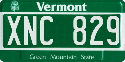VT license plate XNC829