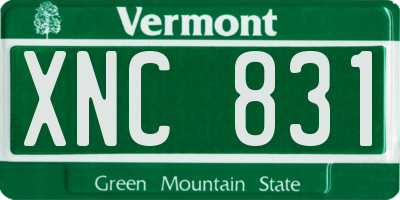 VT license plate XNC831