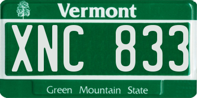 VT license plate XNC833