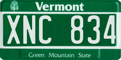 VT license plate XNC834