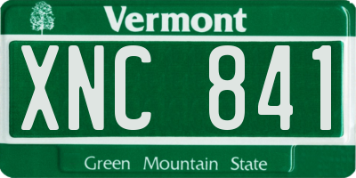 VT license plate XNC841