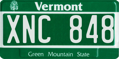VT license plate XNC848