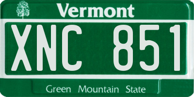 VT license plate XNC851