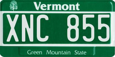 VT license plate XNC855
