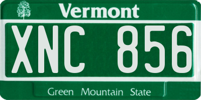 VT license plate XNC856